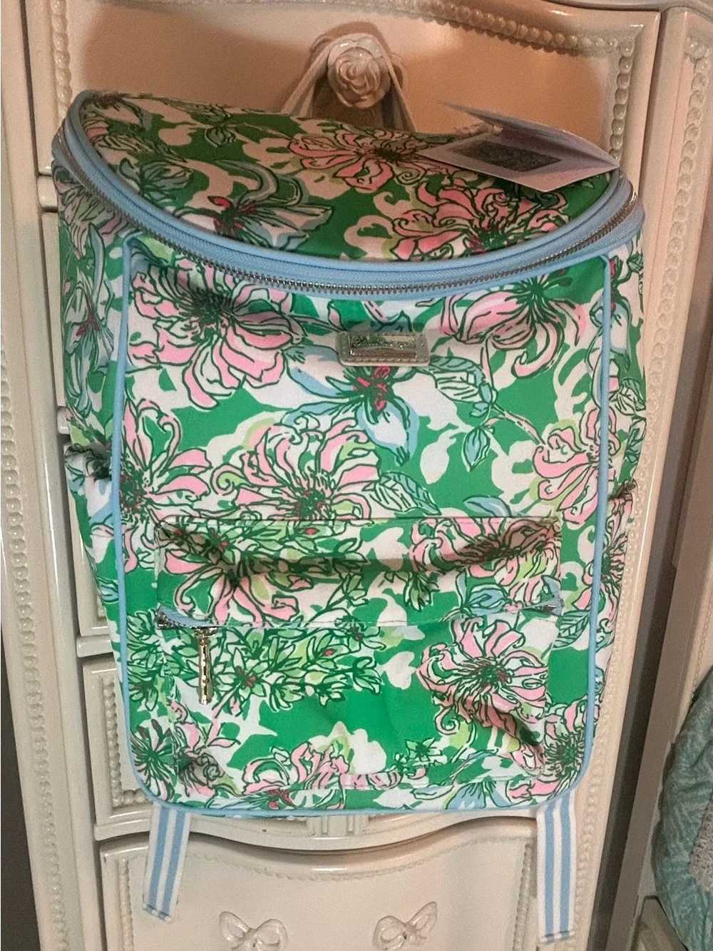 NWT, Lilly Pulitzer Backpack Cooler, Spearmint Blossom Views